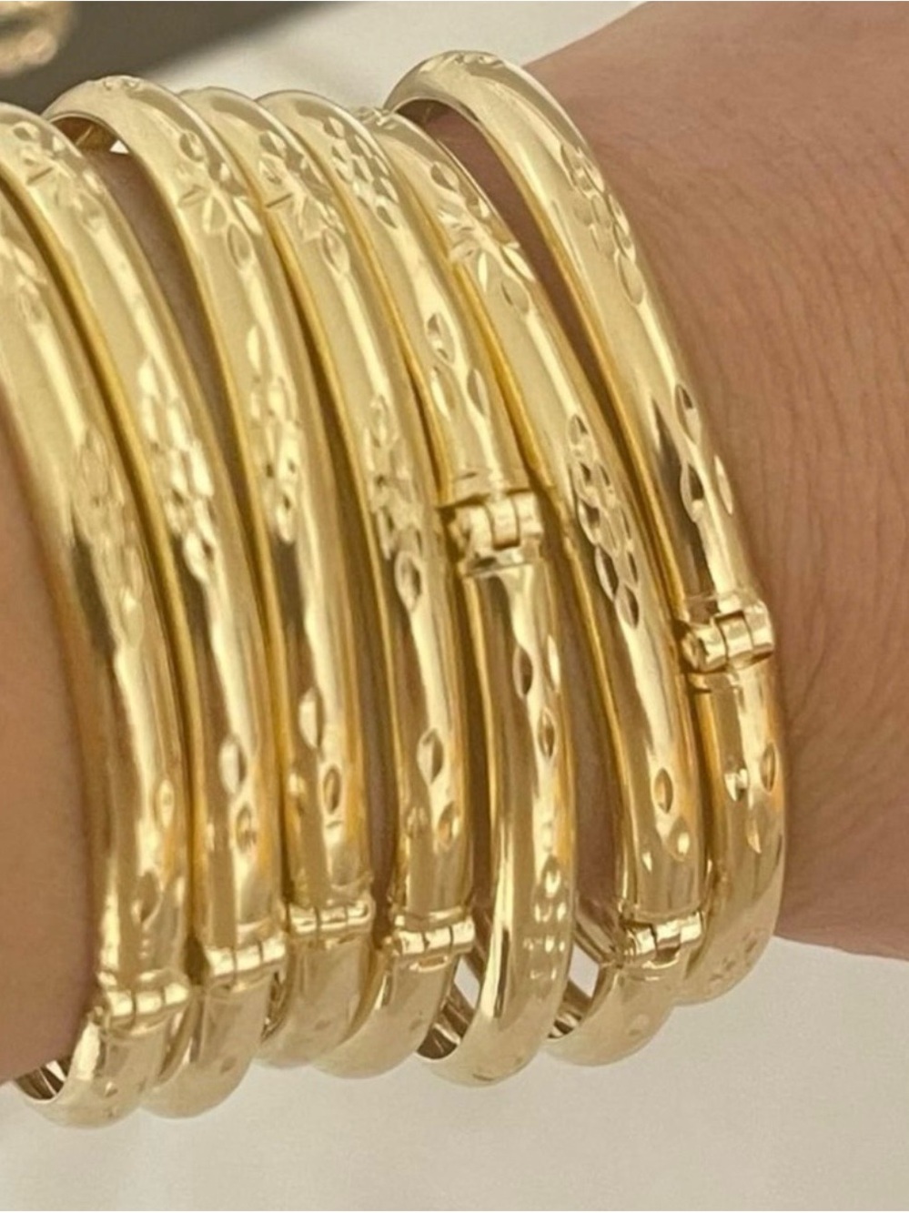 18k Gold Filled Diamond Cut Bangle